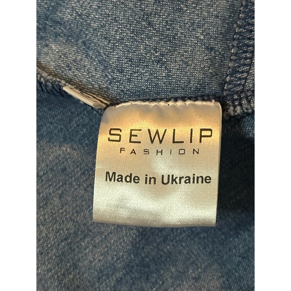 Sewlip Fashion Button Down Denim Western Boho Midi Dress - Picture 6 of 8